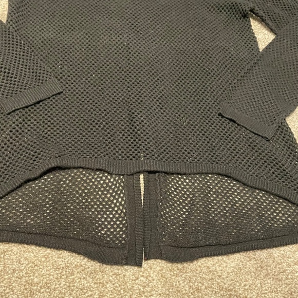 Generation Love Black Open Knit Pullover Long Sleeve Sweater Size Medium - Picture 3 of 9